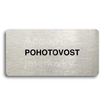 Piktogram "POHOTOVOST" - stbrn tabulka - ern tisk bez rmeku