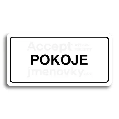 Piktogram "POKOJE" - bl tabulka - ern tisk