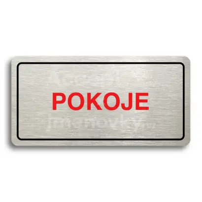 Piktogram "POKOJE" - stbrn tabulka - barevn tisk