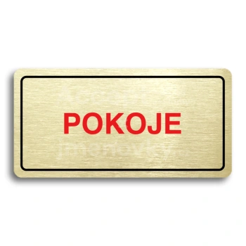 Piktogram "POKOJE" - zlat tabulka - barevn tisk