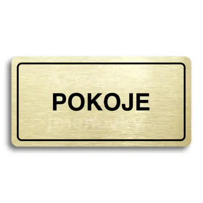 Piktogram "POKOJE" - zlat tabulka - ern tisk