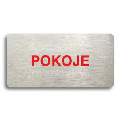 Piktogram "POKOJE" - stbrn tabulka - barevn tisk bez rmeku