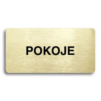 Piktogram "POKOJE" - zlat tabulka - ern tisk bez rmeku