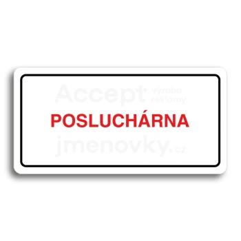 Piktogram "POSLUCHRNA" - bl tabulka - barevn tisk