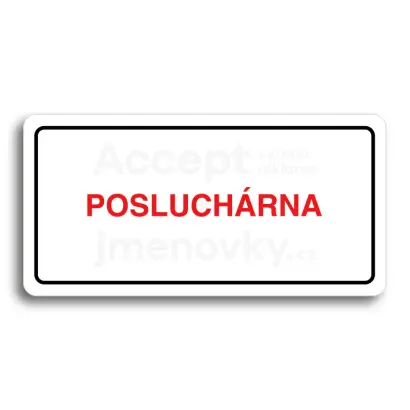 Piktogram "POSLUCHRNA" - bl tabulka - barevn tisk