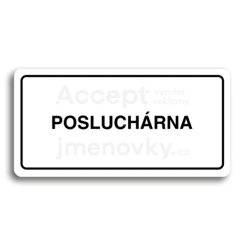 Piktogram "POSLUCHRNA" - bl tabulka - ern tisk