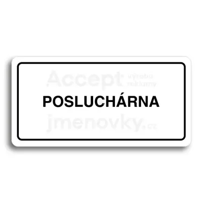 Piktogram "POSLUCHRNA" - bl tabulka - ern tisk