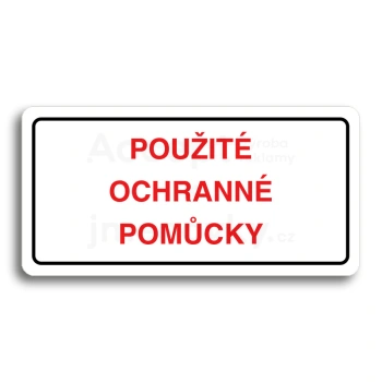 Piktogram "POUIT OCHRANN POMCKY" - bl tabulka - barevn tisk