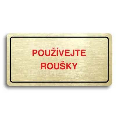 Piktogram "POUVEJTE ROUKY" - zlat tabulka - barevn tisk