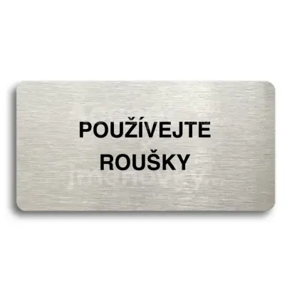 Piktogram "POUVEJTE ROUKY" - stbrn tabulka - ern tisk bez rmeku