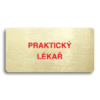 Piktogram "PRAKTICK LKA" - zlat tabulka - barevn tisk bez rmeku