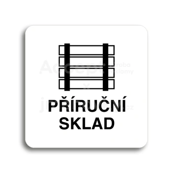 Piktogram "prun sklad" - bl tabulka - ern tisk bez rmeku