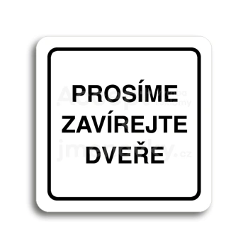 Piktogram "zavrejte dvee" - bl tabulka - ern tisk