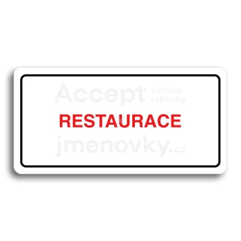 Piktogram "RESTAURACE" - bl tabulka - barevn tisk