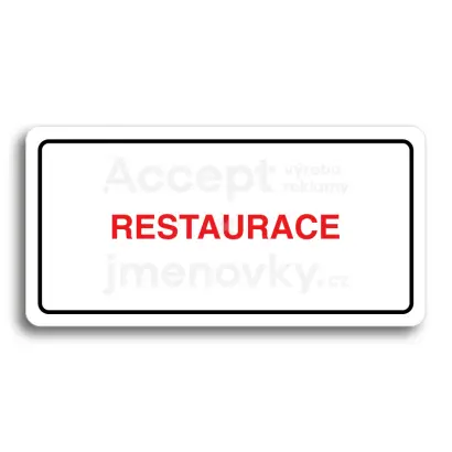 Piktogram "RESTAURACE" - bl tabulka - barevn tisk