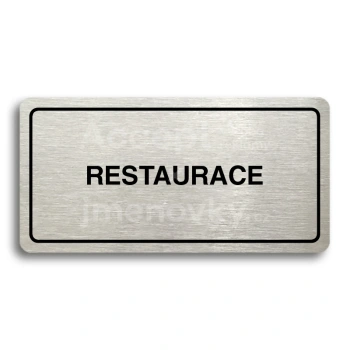 Piktogram "RESTAURACE" - stbrn tabulka - ern tisk