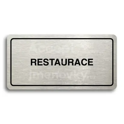 Piktogram "RESTAURACE" - stbrn tabulka - ern tisk