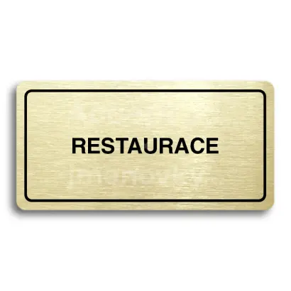 Piktogram "RESTAURACE" - zlat tabulka - ern tisk