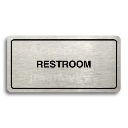 Piktogram "RESTROOM II" - stbrn tabulka - ern tisk