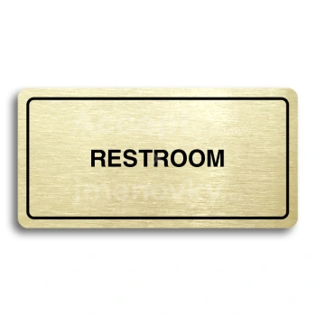 Piktogram "RESTROOM II" - zlat tabulka - ern tisk