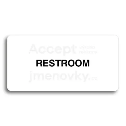 Piktogram "RESTROOM II" - bl tabulka - ern tisk bez rmeku