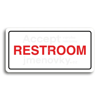 Piktogram "RESTROOM" - bl tabulka - barevn tisk