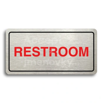 Piktogram "RESTROOM" - stbrn tabulka - barevn tisk