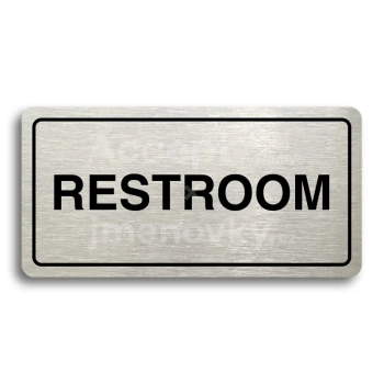 Piktogram "RESTROOM" - stbrn tabulka - ern tisk