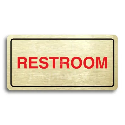 Piktogram "RESTROOM" - zlat tabulka - barevn tisk