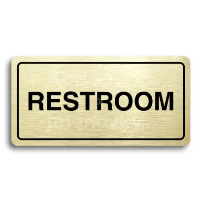 Piktogram "RESTROOM" - zlat tabulka - ern tisk