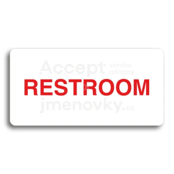 Piktogram "RESTROOM" - bl tabulka - barevn tisk bez rmeku