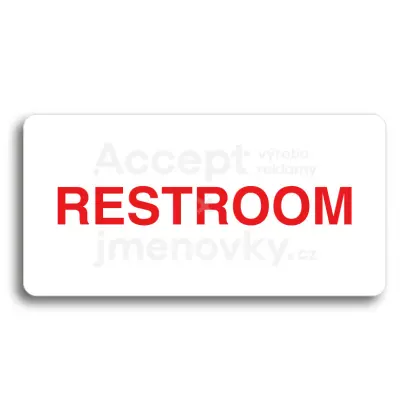 Piktogram "RESTROOM" - bl tabulka - barevn tisk bez rmeku