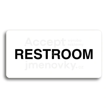 Piktogram "RESTROOM" - bl tabulka - ern tisk bez rmeku