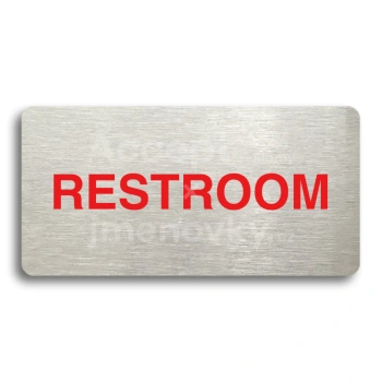 Piktogram "RESTROOM" - stbrn tabulka - barevn tisk bez rmeku