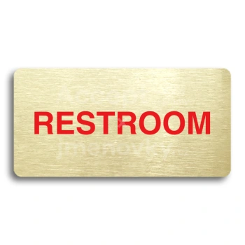 Piktogram "RESTROOM" - zlat tabulka - barevn tisk bez rmeku