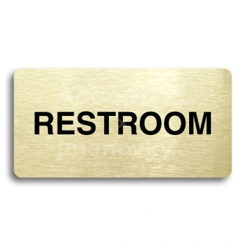 Piktogram "RESTROOM" - zlat tabulka - ern tisk bez rmeku