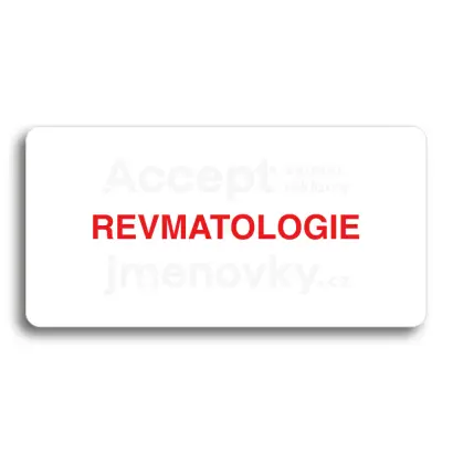 Piktogram "REVMATOLOGIE" - bl tabulka - barevn tisk bez rmeku