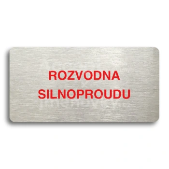 Piktogram "ROZVODNA SILNOPROUDU" - stbrn tabulka - barevn tisk bez rmeku