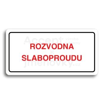 Piktogram "ROZVODNA SLABOPROUDU" - bl tabulka - barevn tisk