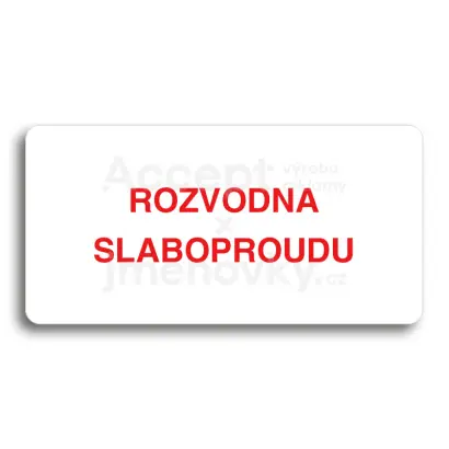 Piktogram "ROZVODNA SLABOPROUDU" - bl tabulka - barevn tisk bez rmeku