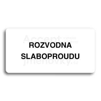 Piktogram "ROZVODNA SLABOPROUDU" - bl tabulka - ern tisk bez rmeku