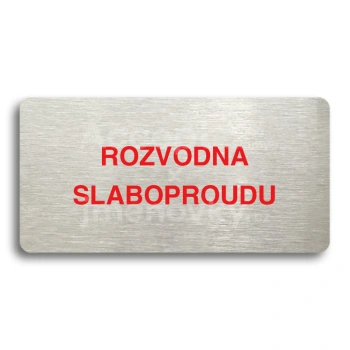 Piktogram "ROZVODNA SLABOPROUDU" - stbrn tabulka - barevn tisk bez rmeku