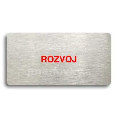 Piktogram "ROZVOJ" - stbrn tabulka - barevn tisk bez rmeku