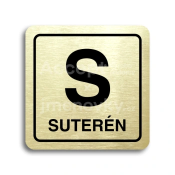 Piktogram "S sutern" - zlat tabulka - ern tisk