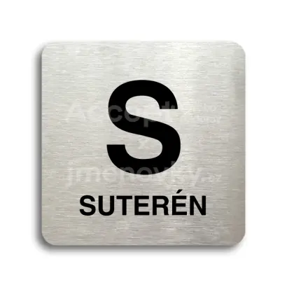 Piktogram "S sutern" - stbrn tabulka - ern tisk bez rmeku