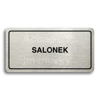 Piktogram "SALONEK" - stbrn tabulka - ern tisk