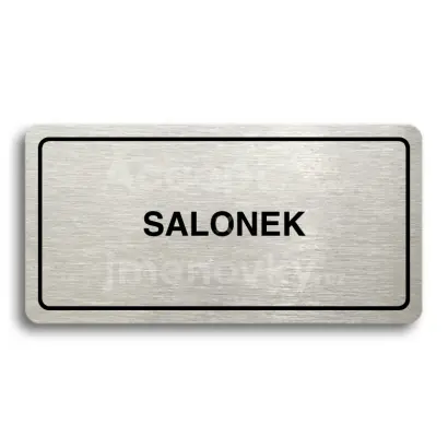 Piktogram "SALONEK" - stbrn tabulka - ern tisk