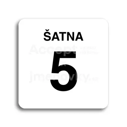 Piktogram "atna 5" - bl tabulka - ern tisk bez rmeku