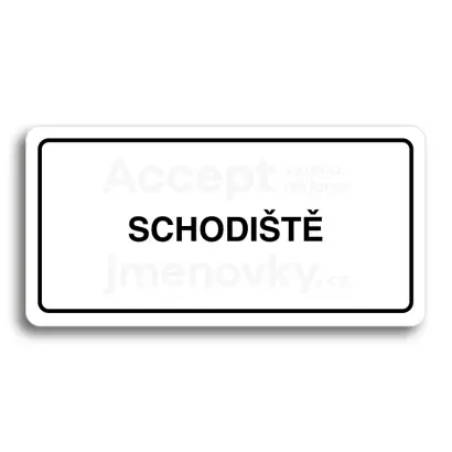 Piktogram "SCHODIT" - bl tabulka - ern tisk