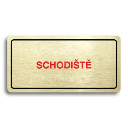 Piktogram "SCHODIT" - zlat tabulka - barevn tisk